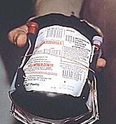 Pochette de sang avec étiquette Codabar Monarch