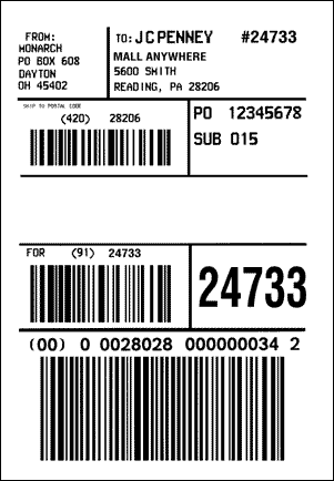 UCC/EAN-128 Shipping Container Label 102x148mm